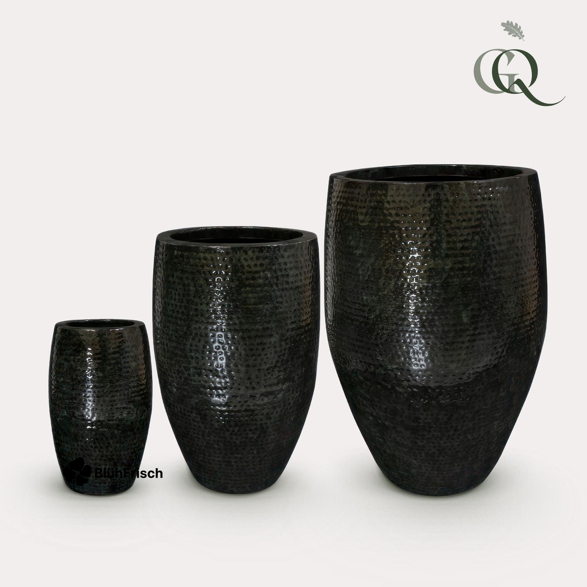 Set von 3 Töpfen - Thom Schwarz Metall - Large