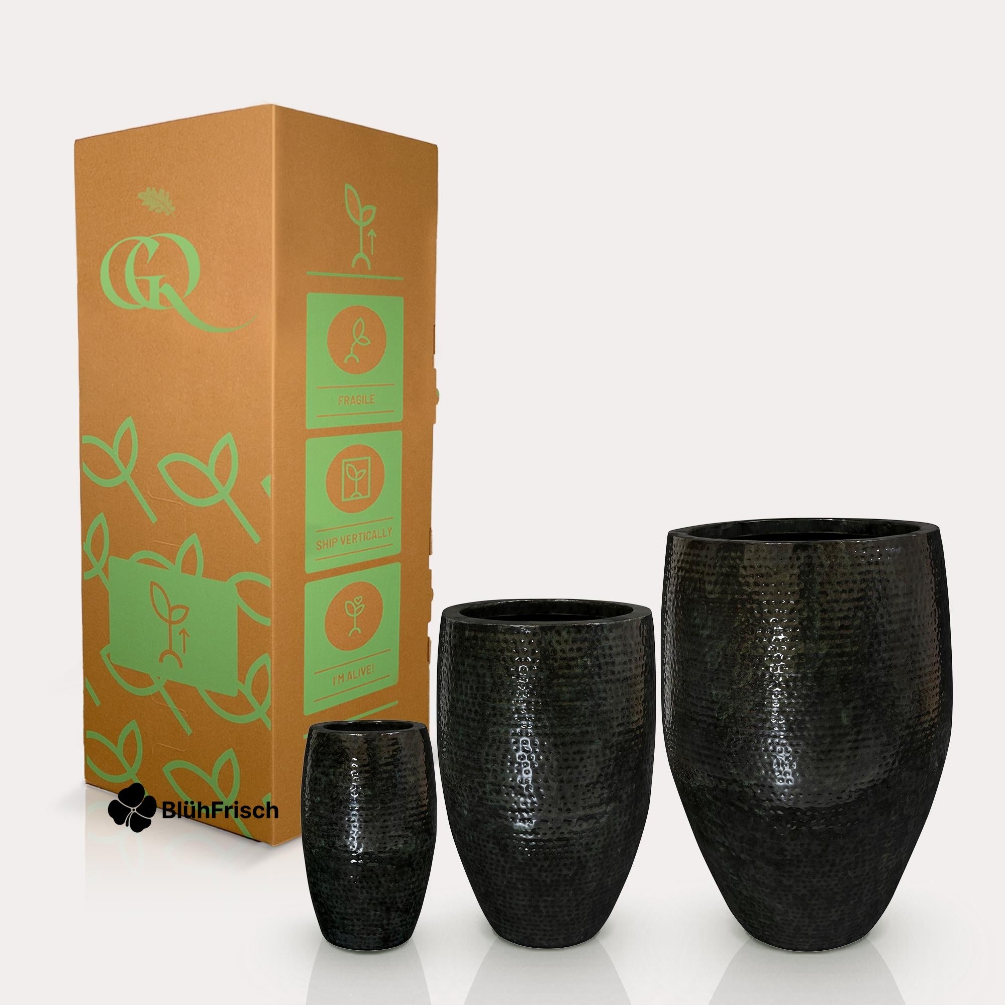 Set von 3 Töpfen - Thom Schwarz Metall - Large