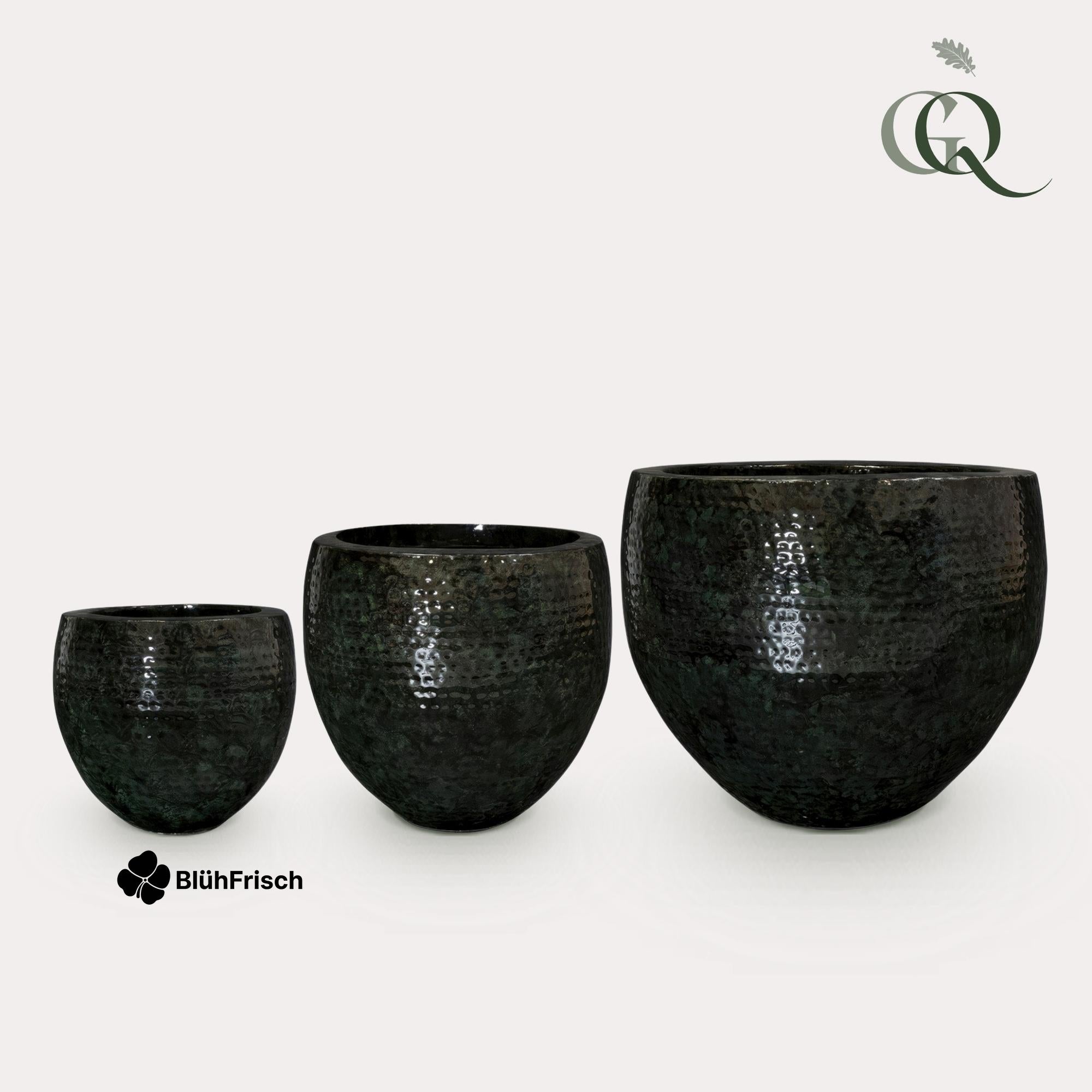 Set von 3 Töpfen - Thom Schwarz Metall - Width