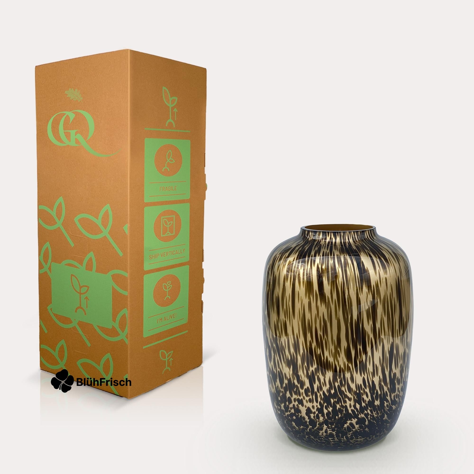 Vaas glas - M - H35 W25 -Artic Cheetah Gold