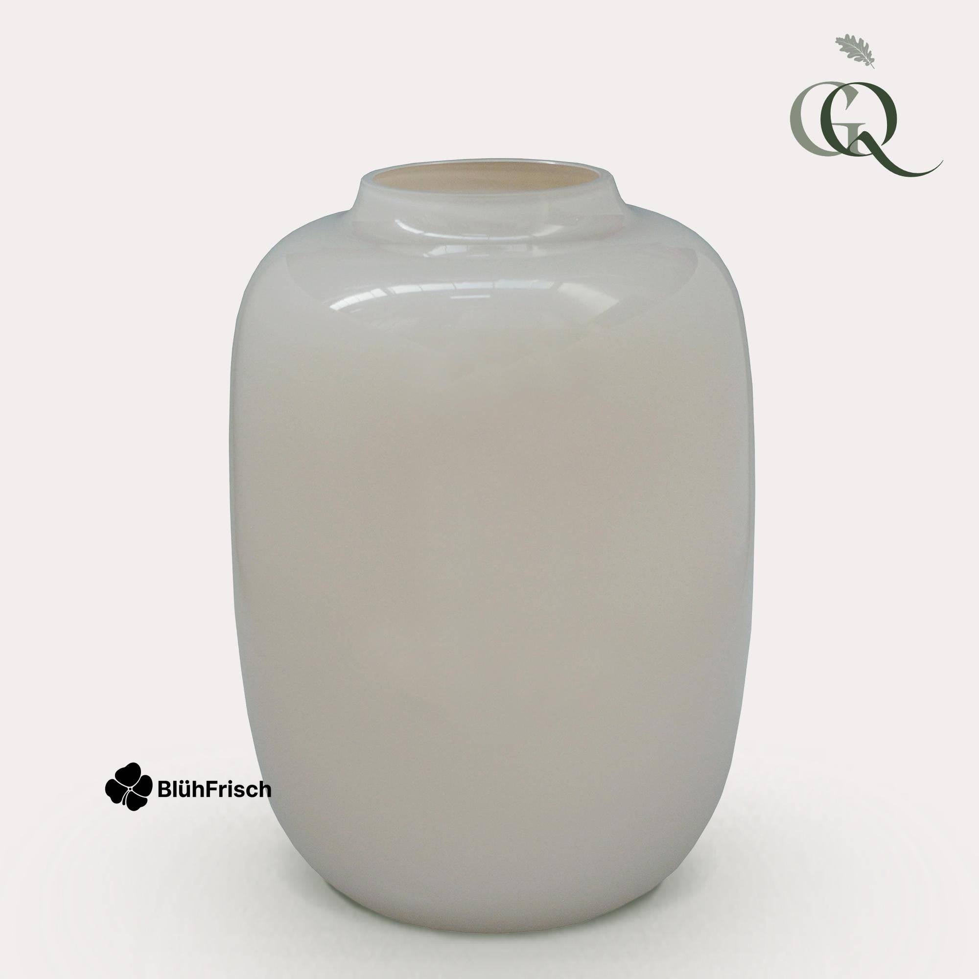 Vaas glas - M - H35 W25 -Artic Ivory